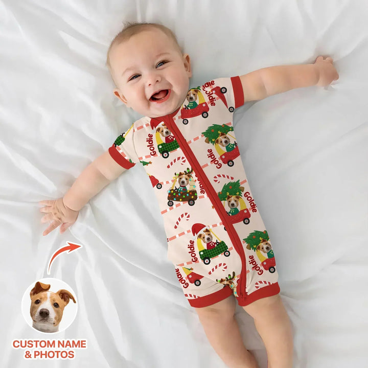 Custom Pet Photo Christmas Tikes Car Bamboo Shorty Zippy