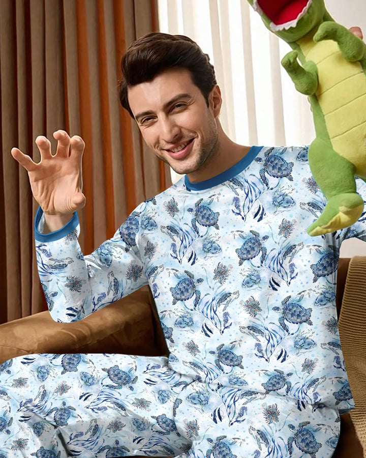 Little Turtles Family Matching Bamboo Men's Pajama Set