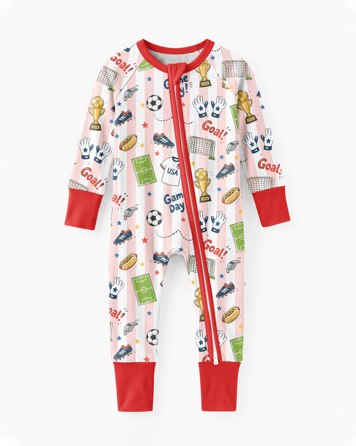 Striped Soccer Game Day Family Matching Bamboo Convertible Zippy