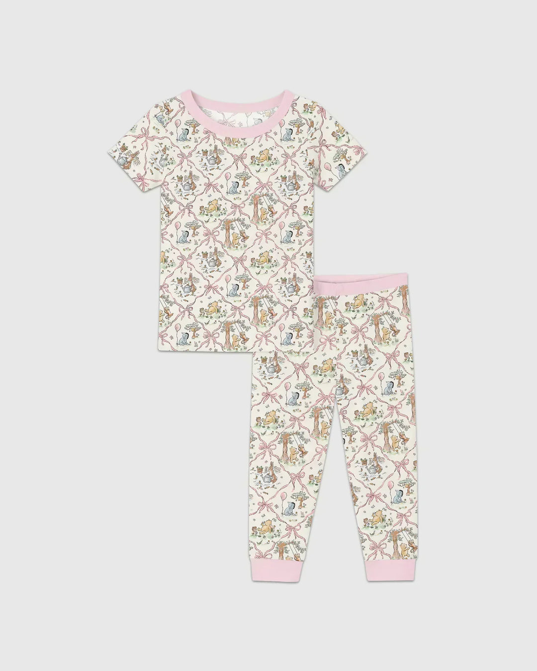 Spring Meadow Friends Bamboo Two Piece Short Sleeve Pajama Set
