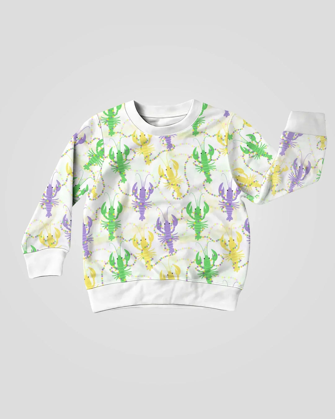 Mardi Gras Crawfish Family Matching Bamboo Crewneck Sweatshirt