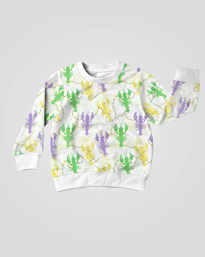 Mardi Gras Crawfish Family Matching Bamboo Crewneck Sweatshirt