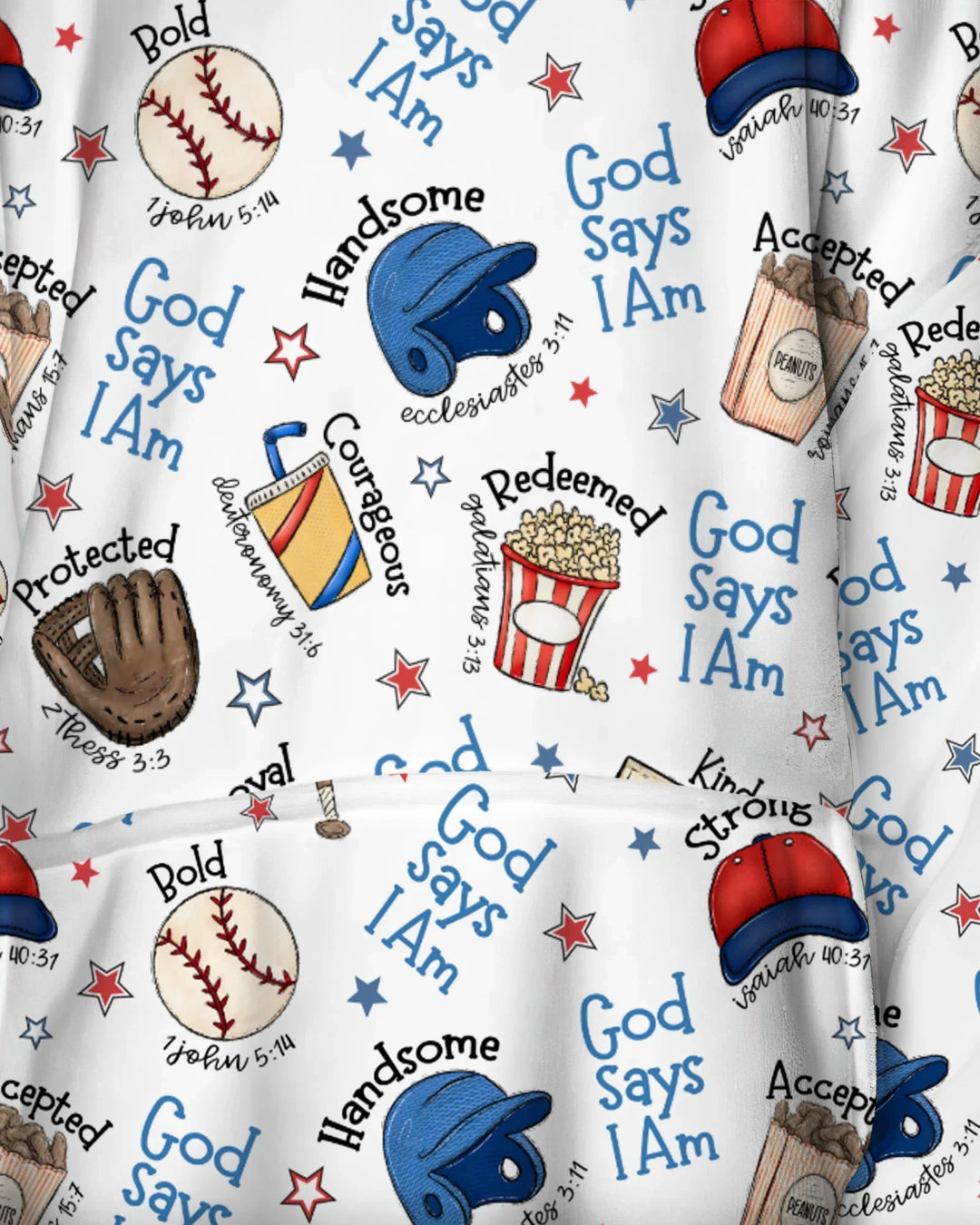 Christian Baseball Wearable Bamboo Blanket Hoodie