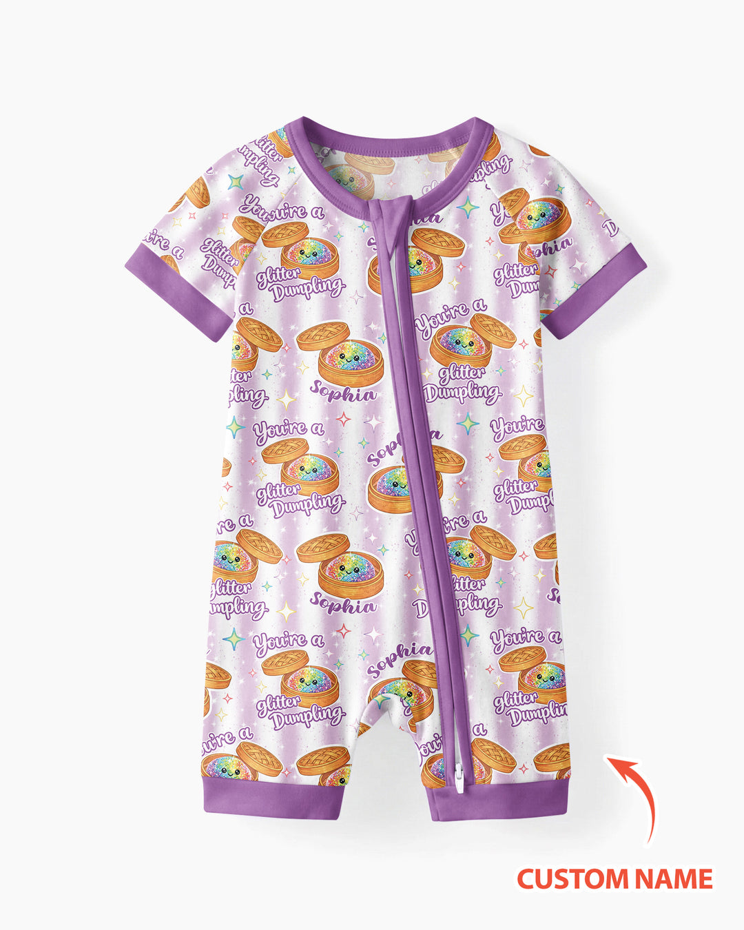 Personalized You're Glitter Dumpling Bamboo Shorty Zippy
