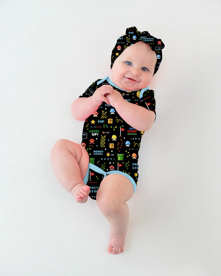 Pixel Game Lover Matching Bamboo Bodysuit