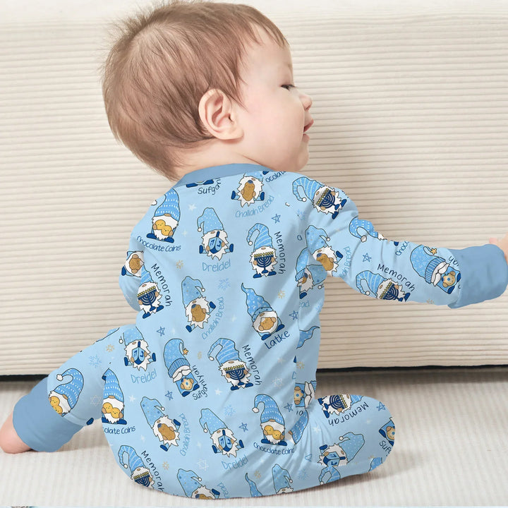 Happy Hanukkah Matching Family Convertible Zippy , Happy Hanukkah Matching Family Convertible Zippy - 0-3M / Girl