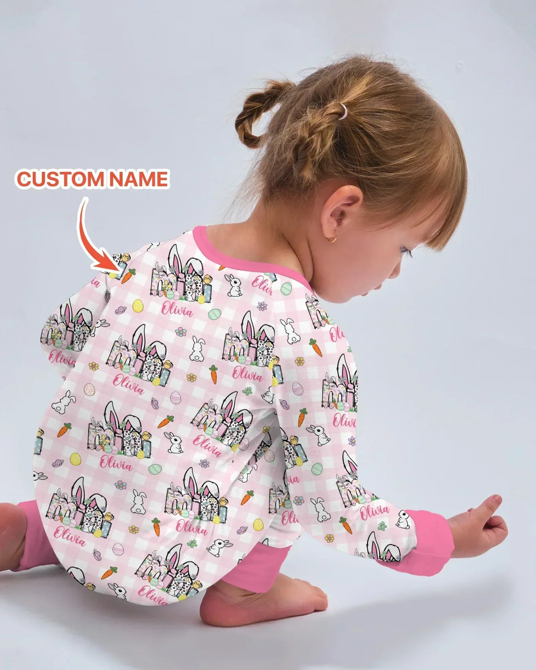 Custom Name Easter Family Matching Bamboo Convertible Zippy