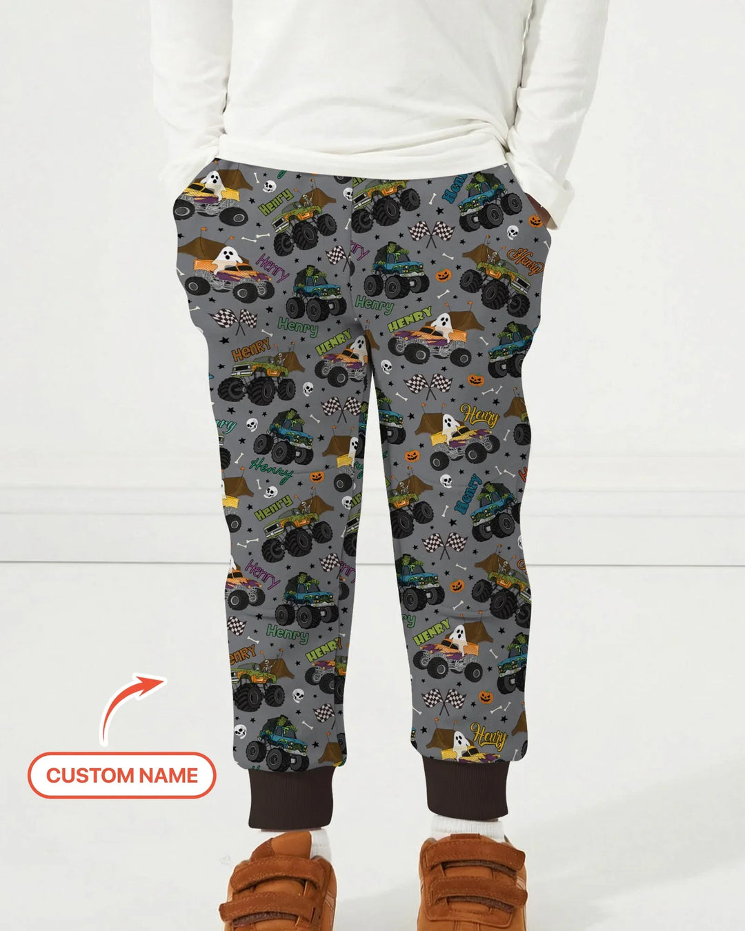Custom Name Halloween Creepy Crusher Family Matching Bamboo Jogger