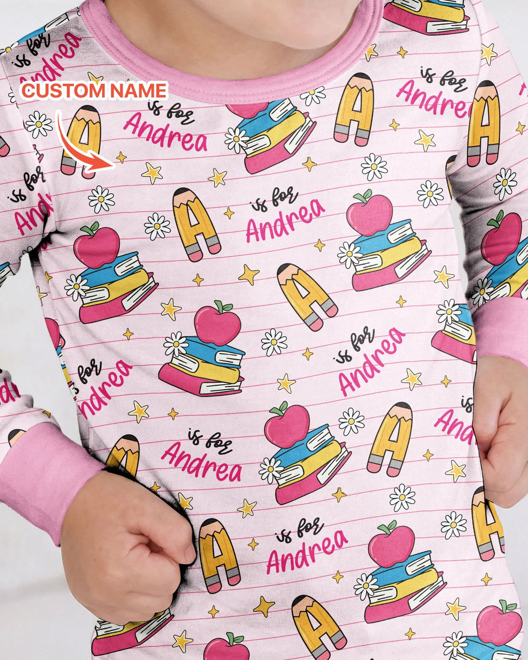 First Day of School Bamboo Two Piece Long Sleeve Pajama Set