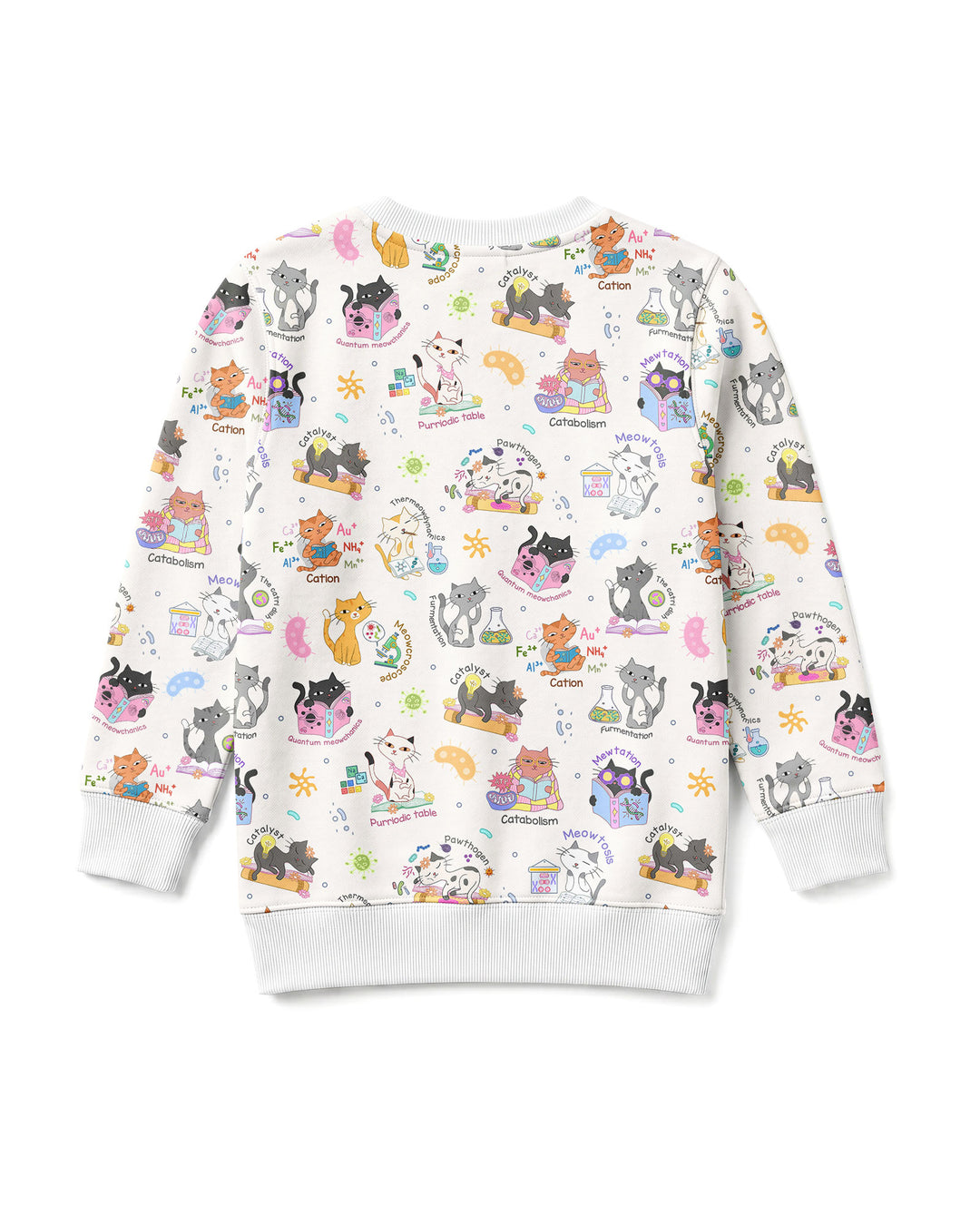 Funny Cat Love Scientist Bamboo Crewneck Sweatshirt