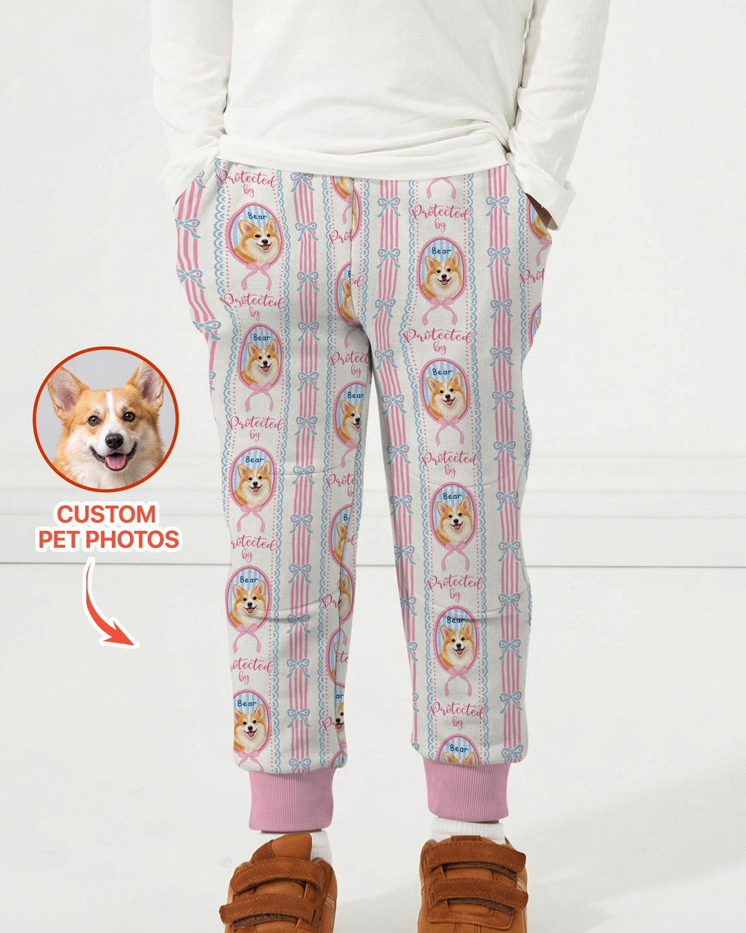 Custom Coquette Pet Photo Little Protector Bamboo Jogger