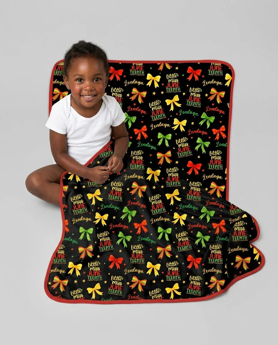 Little Miss Juneteenth Bamboo Blanket