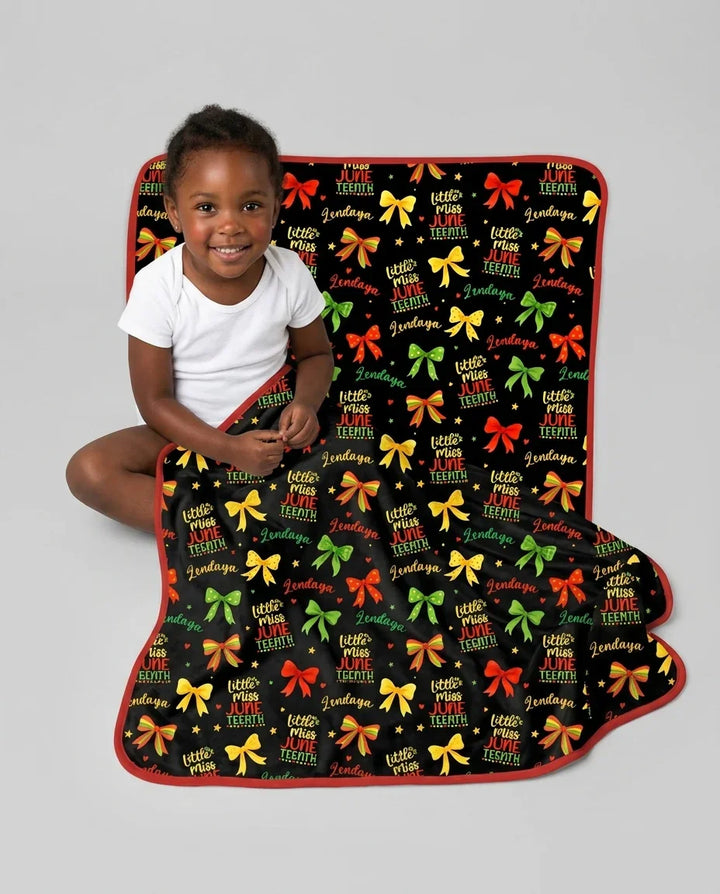 Little Miss Juneteenth Bamboo Blanket