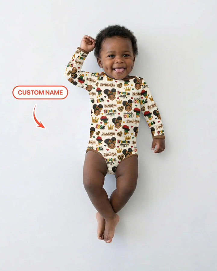 Custom Name Juneteenth Unapologetically Dope Bamboo Bodysuit