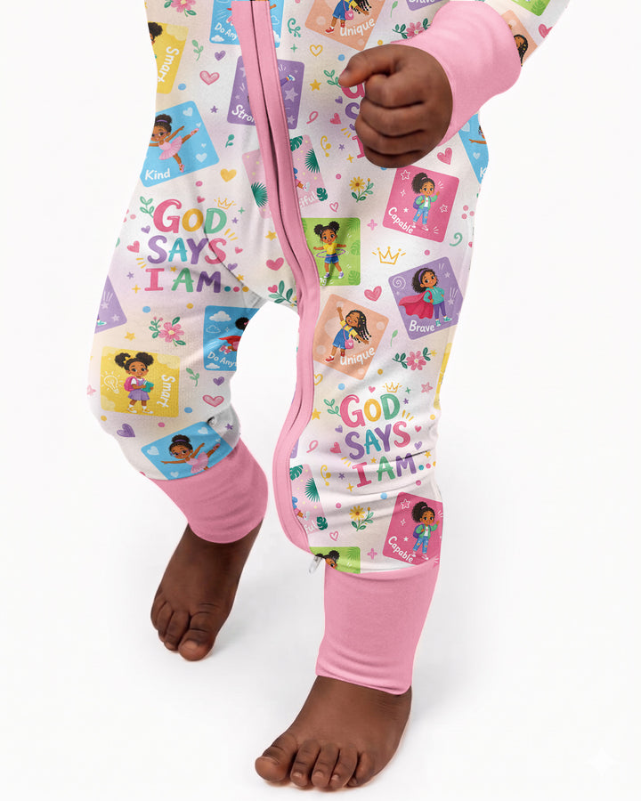 God Says I Am Black Girl Bamboo Convertible Zippy