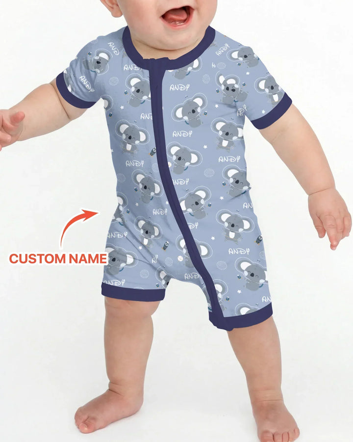 Custom Name Cosmic Koala Bamboo Shorty Zippy