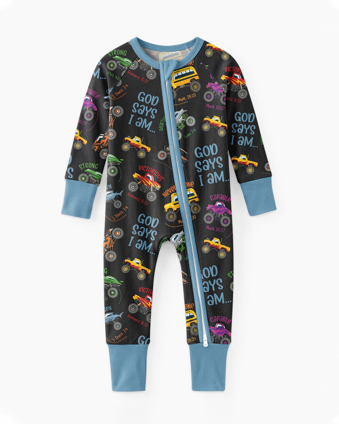 God Says I Am Monster Truck Bamboo Convertible Zippy