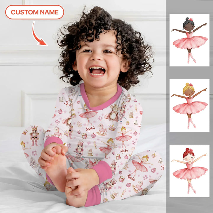 Custom Character "Ballerina Nutcracker Fairytale" Bamboo Two Piece Long Sleeve Pajama Set