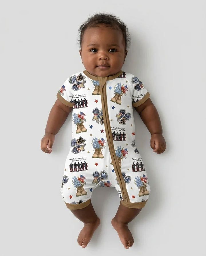 Honor the Brave Family Matching Bamboo Shorty Zippy