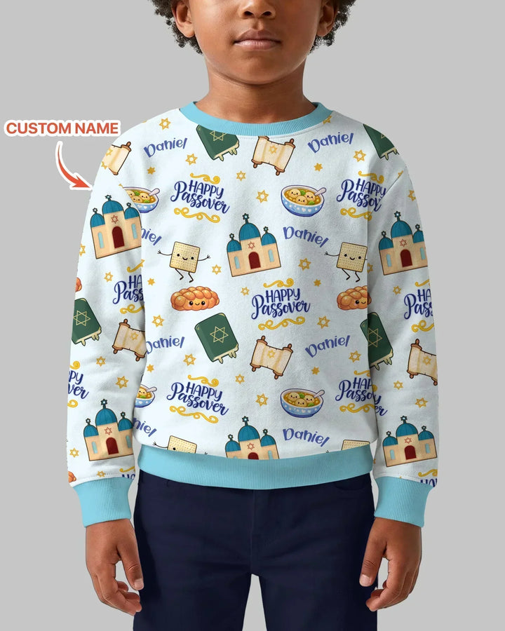 Custom name "Pesach Sameach" Bamboo Crewneck Sweatshirt