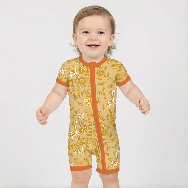 Handdrawn African Animals Bamboo Shorty Zippy