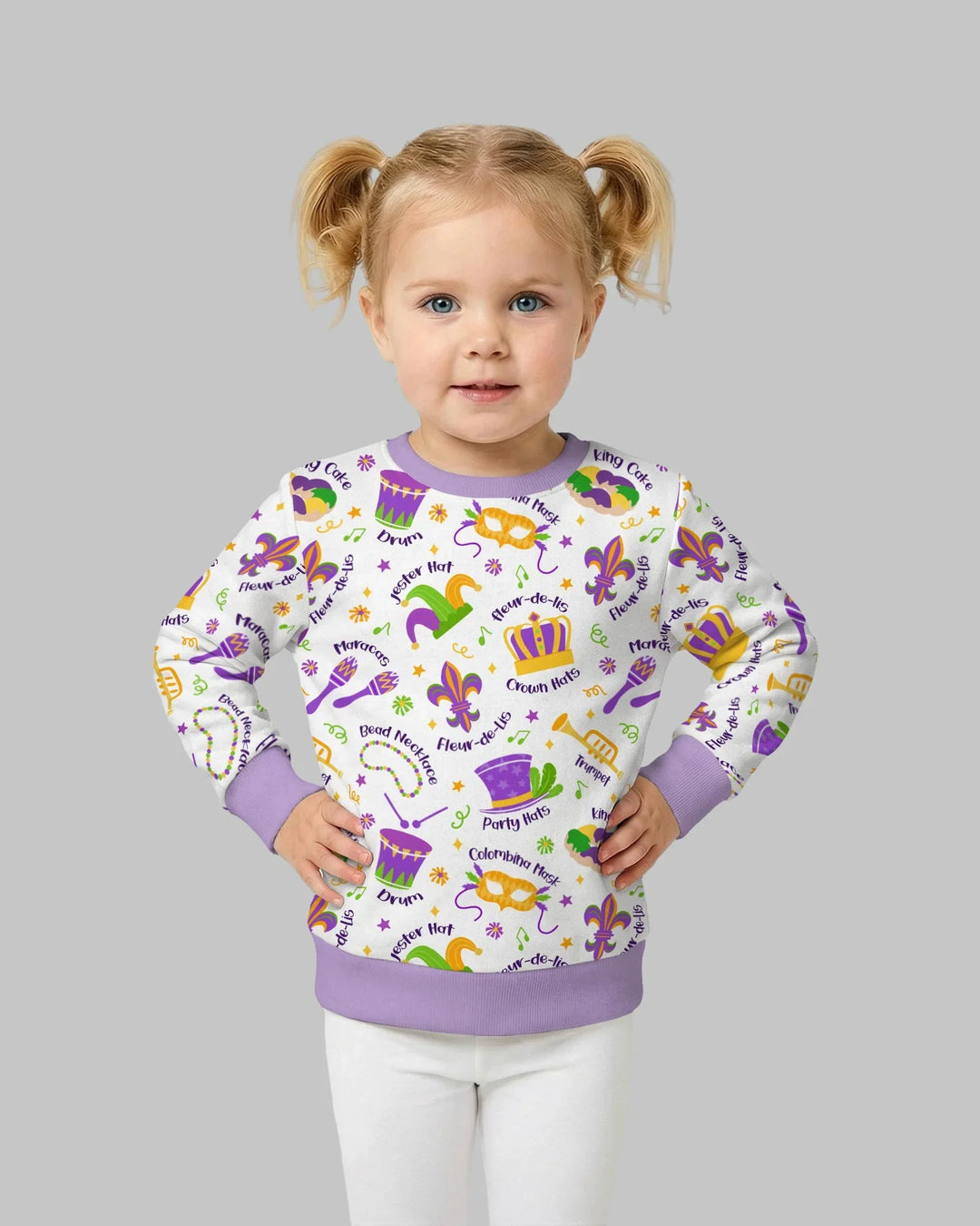 Mardi Gras Family Matching Bamboo Crewneck Sweatshirt