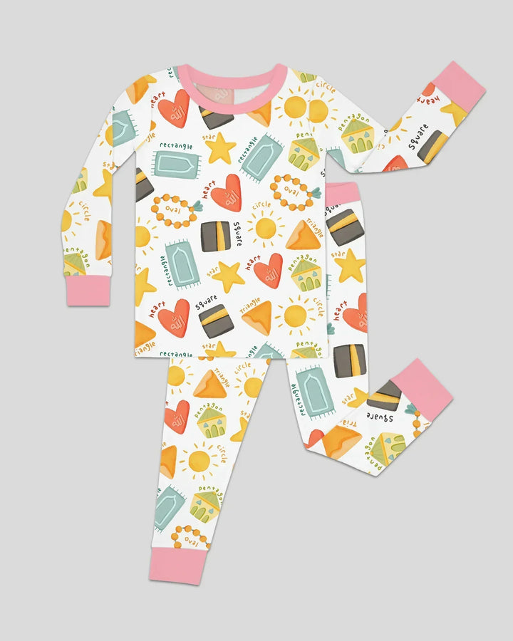 Islamic Shapes Bamboo Two Piece Long Sleeve Pajama Set