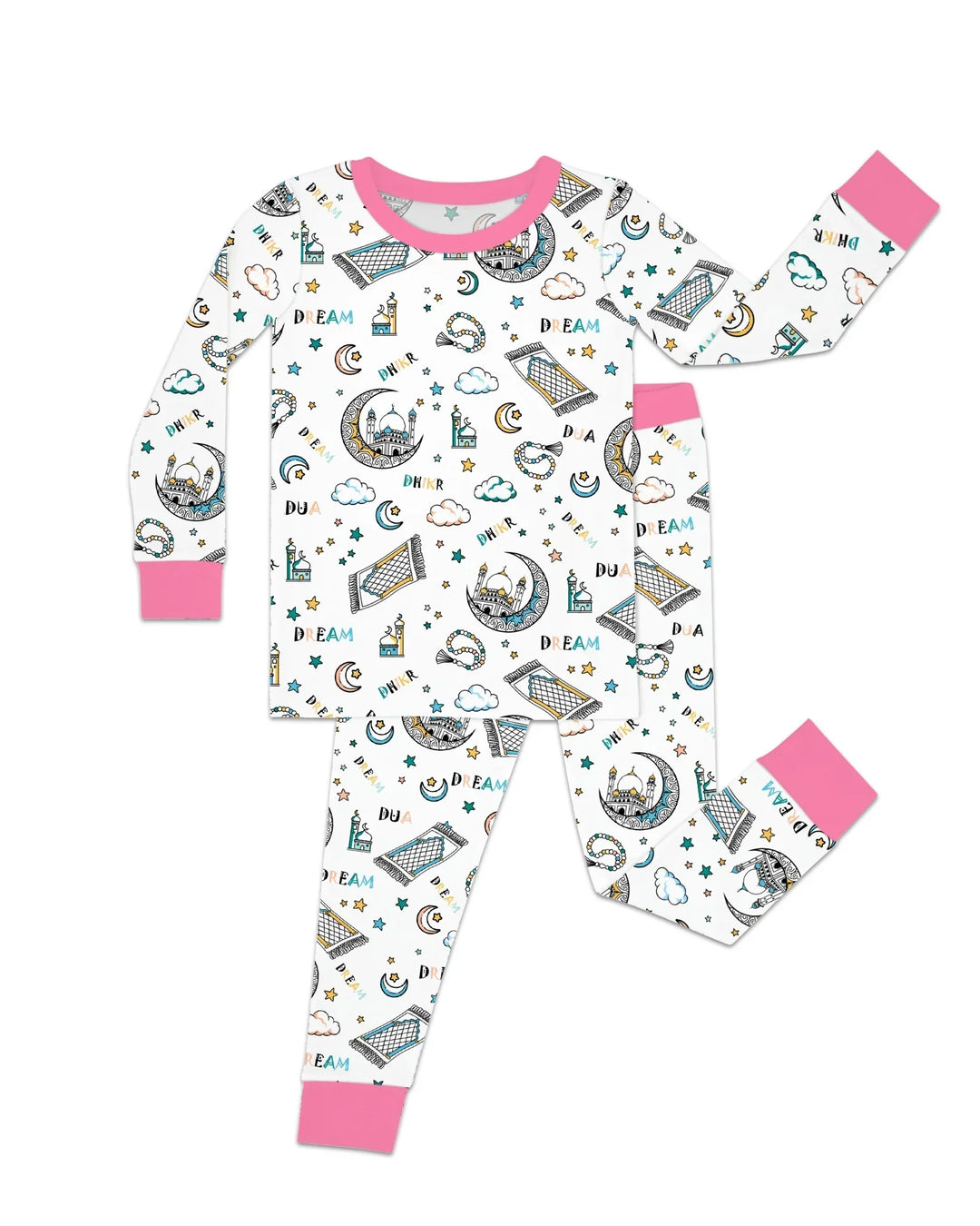 Dua, Dhikr, Dream Matching Family Bamboo Two Piece Long Sleeve Pajama Set