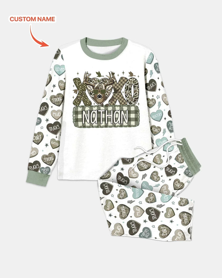 Personalized Hunting Sweethearts Candy Daddy & Me Matching Bamboo Men's Pajama Set