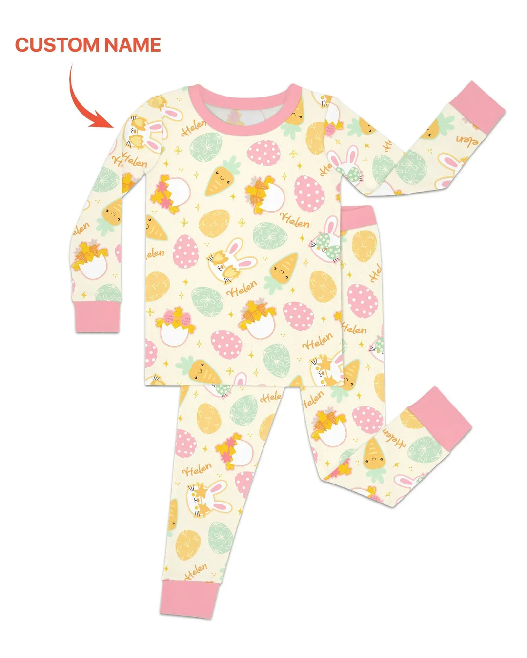 Retro Easter Bamboo Two Piece Long Sleeve Pajama Set