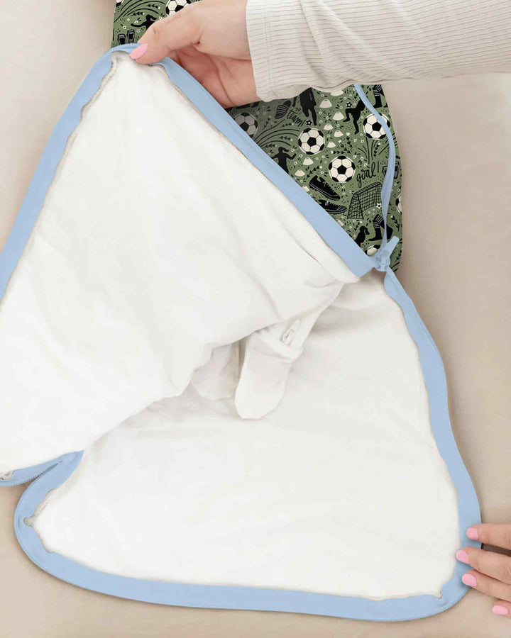 Sage Green Soccer Dreams Bamboo Sleep Bag