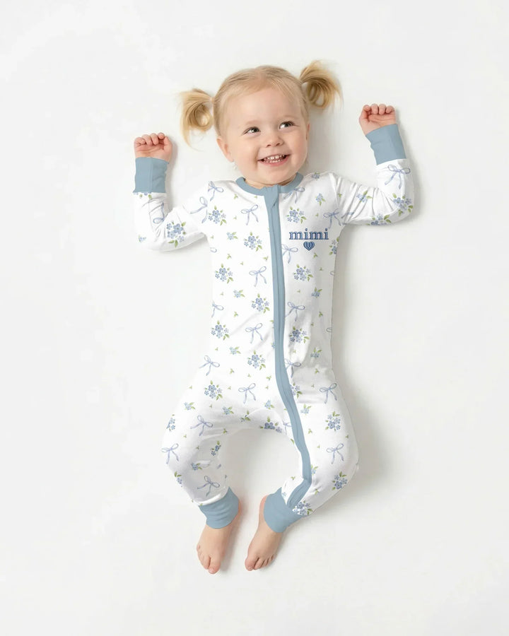 Mommy and Me Matching Embroidered Baby Bamboo Convertible Zippy