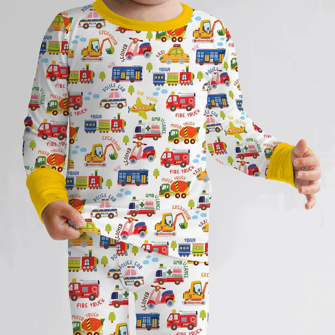 Beep Beep Adventure Bamboo Two Piece Long Sleeve Pajama Set