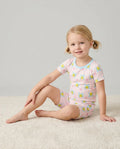 Softbal Coquette Bow Two Piece Short Sleeve Shorts Pajama Set