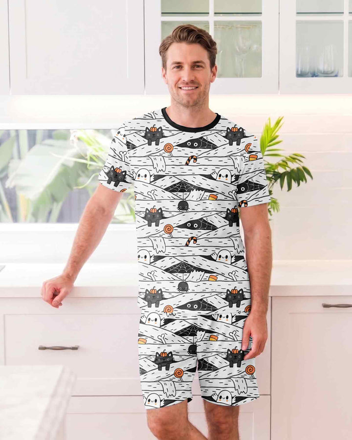 Little Mummy Crew Bamboo Men Short Sleeve Short Pajama Set