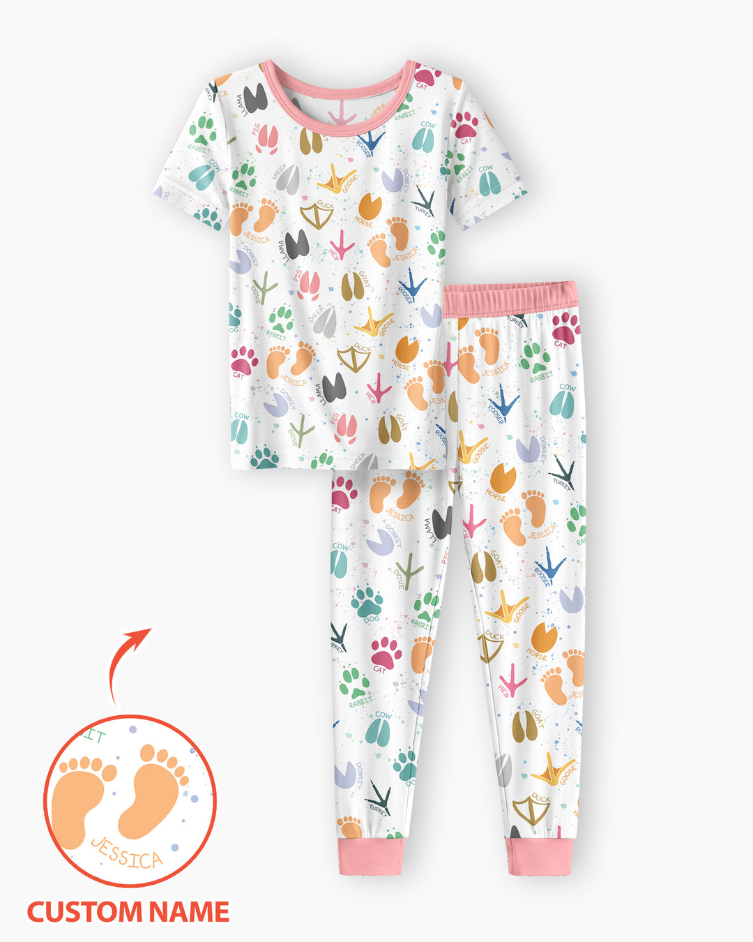 CUSTOM Template Bamboo Two Piece Short Sleeve Pyjamas Set