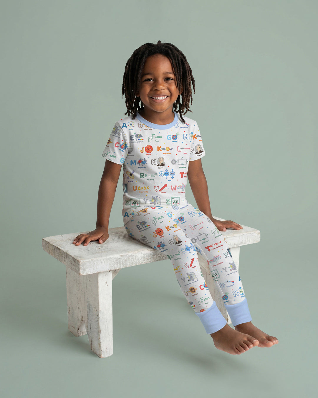 The Physics Alphabet Bamboo Two Piece Short Sleeve Pajama Set