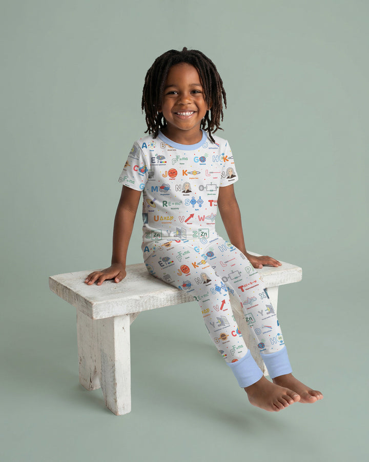 The Physics Alphabet Bamboo Two Piece Short Sleeve Pajama Set