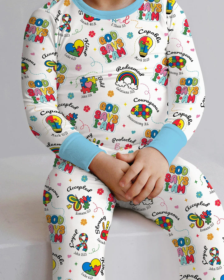 God Says I am Different Bamboo Two Piece Long Sleeve Pajama Set