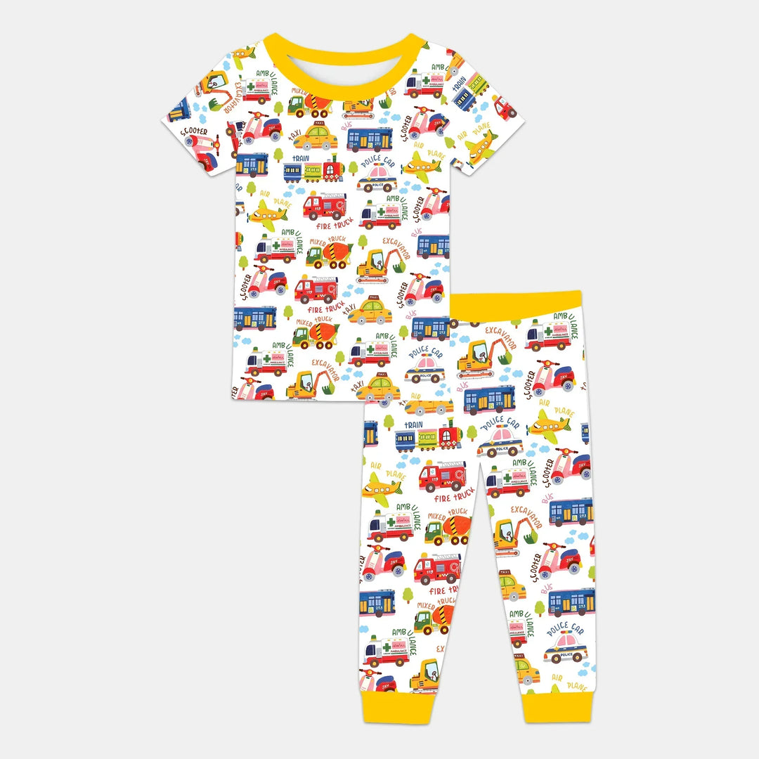 Beep Beep Adventure Bamboo Two Piece Short Sleeve Pajama Set
