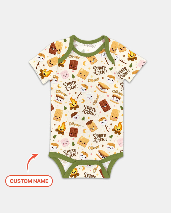 Custom Name Kawaii S'more Crew Family Matching Bamboo Bodysuit