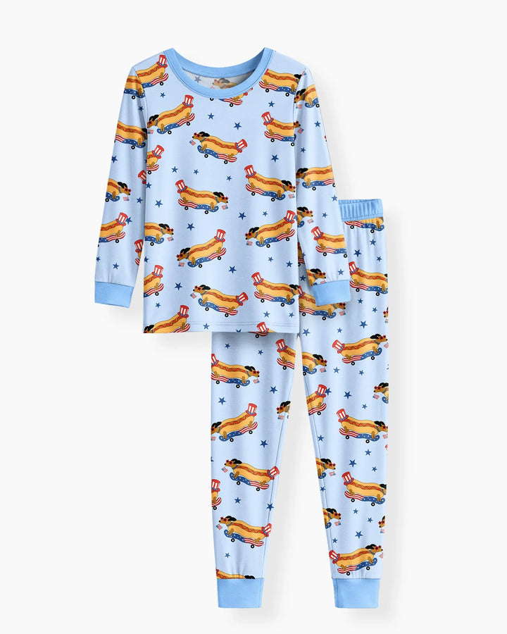 American Hot Dog Bamboo Two Piece Long Sleeve Pajama Set