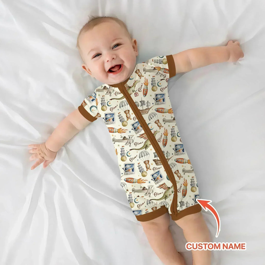 Adventure Dreams Custom Name Bamboo Shorty Zippy