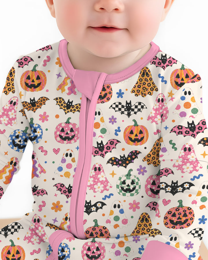 Funky Retro Ghosts Bamboo Convertible Zippy