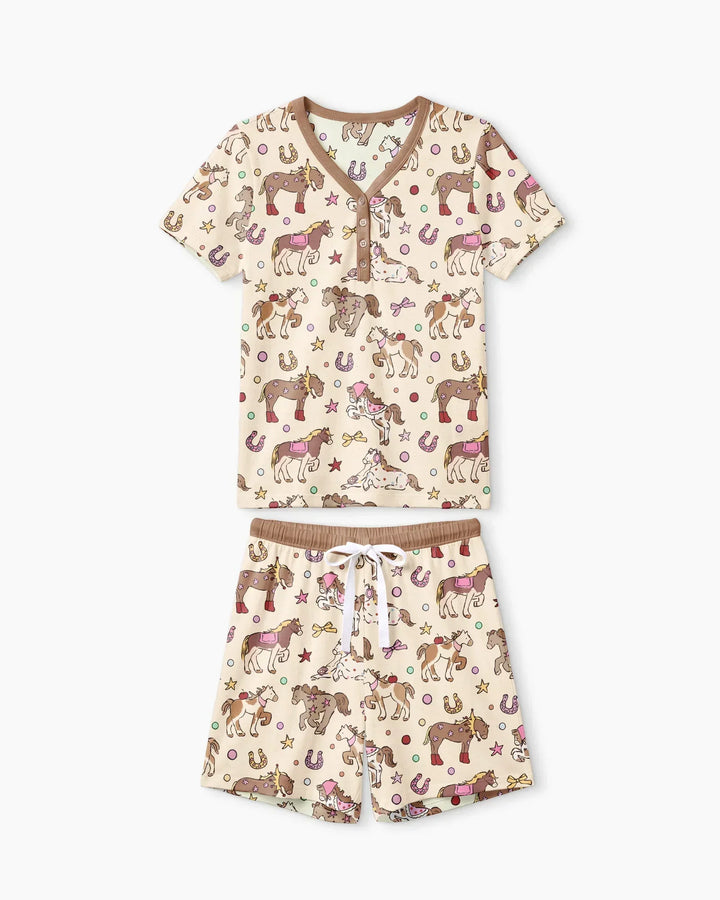 Lil' Buckaroo Bamboo Women Short Sleeve Short Pajama Set