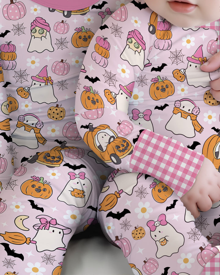 Pink Boo Patch Bamboo Convertible Zippy