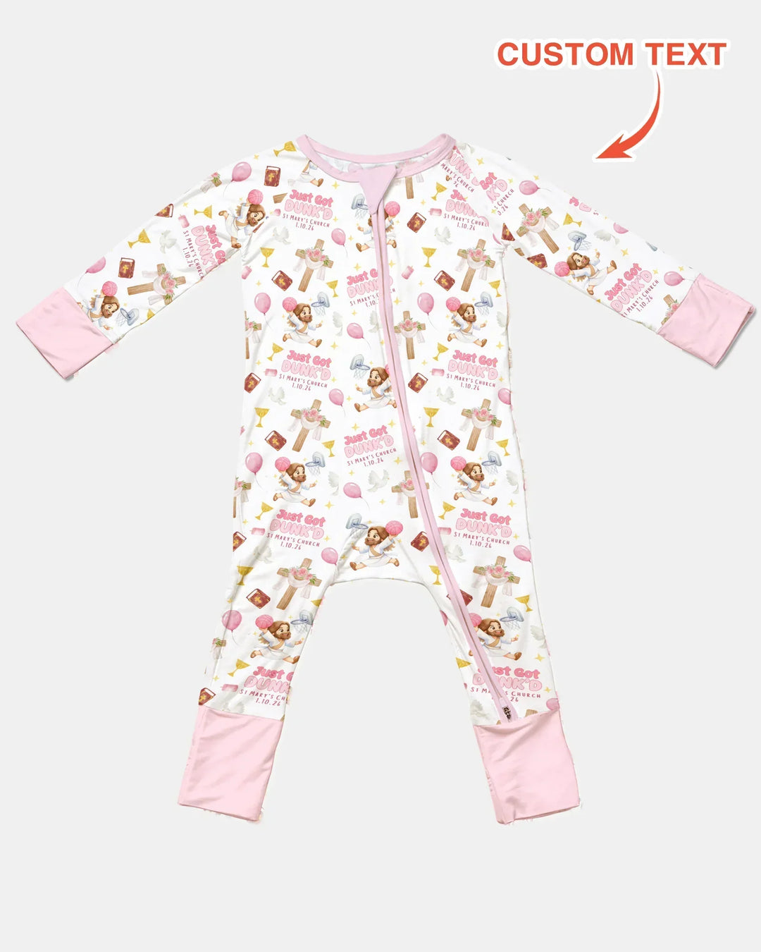 Custom Name Baptism Just Got Dunk'd Bamboo Convertible Zippy