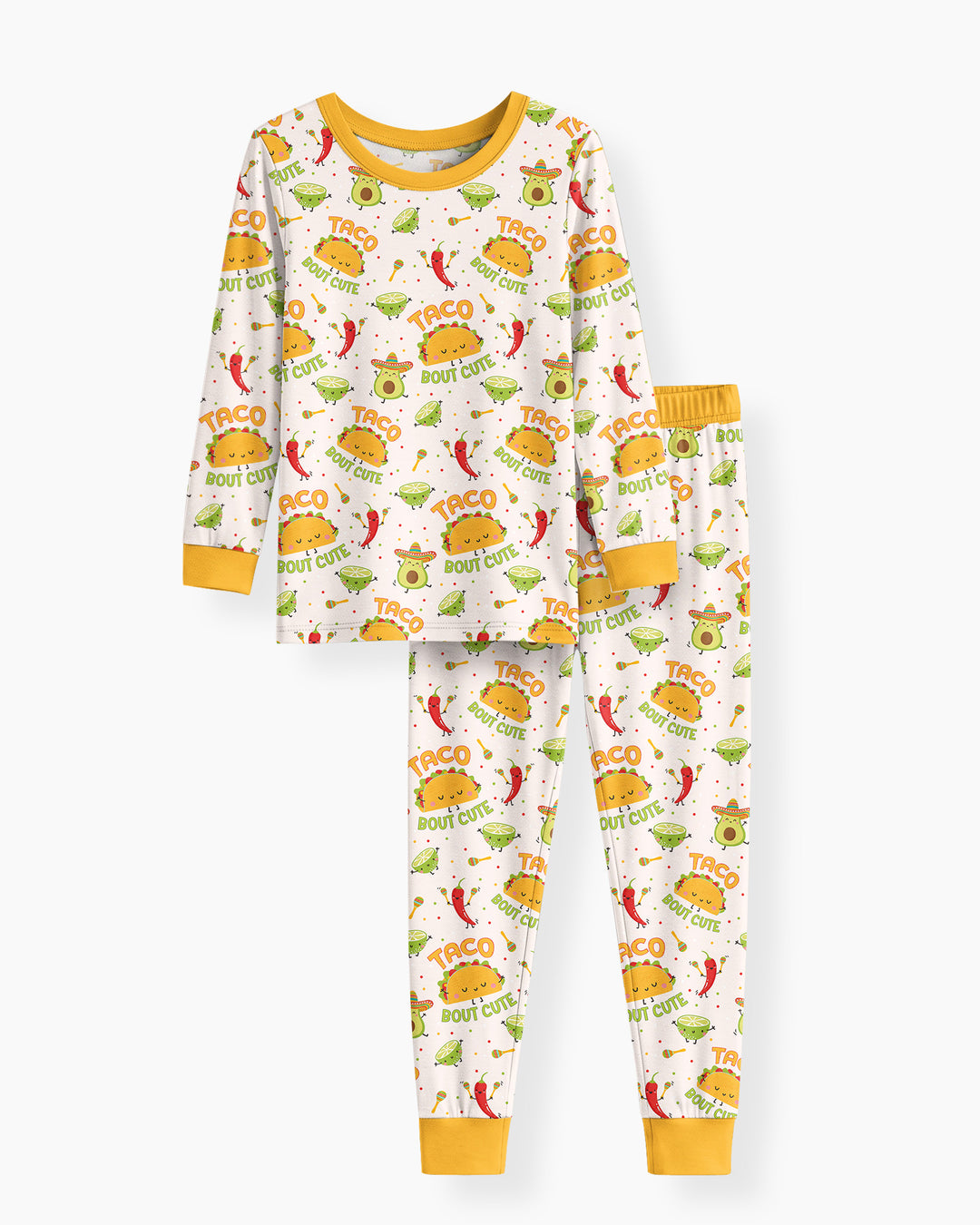 Funny Taco Bamboo Two Piece Long Sleeve Pajama Set