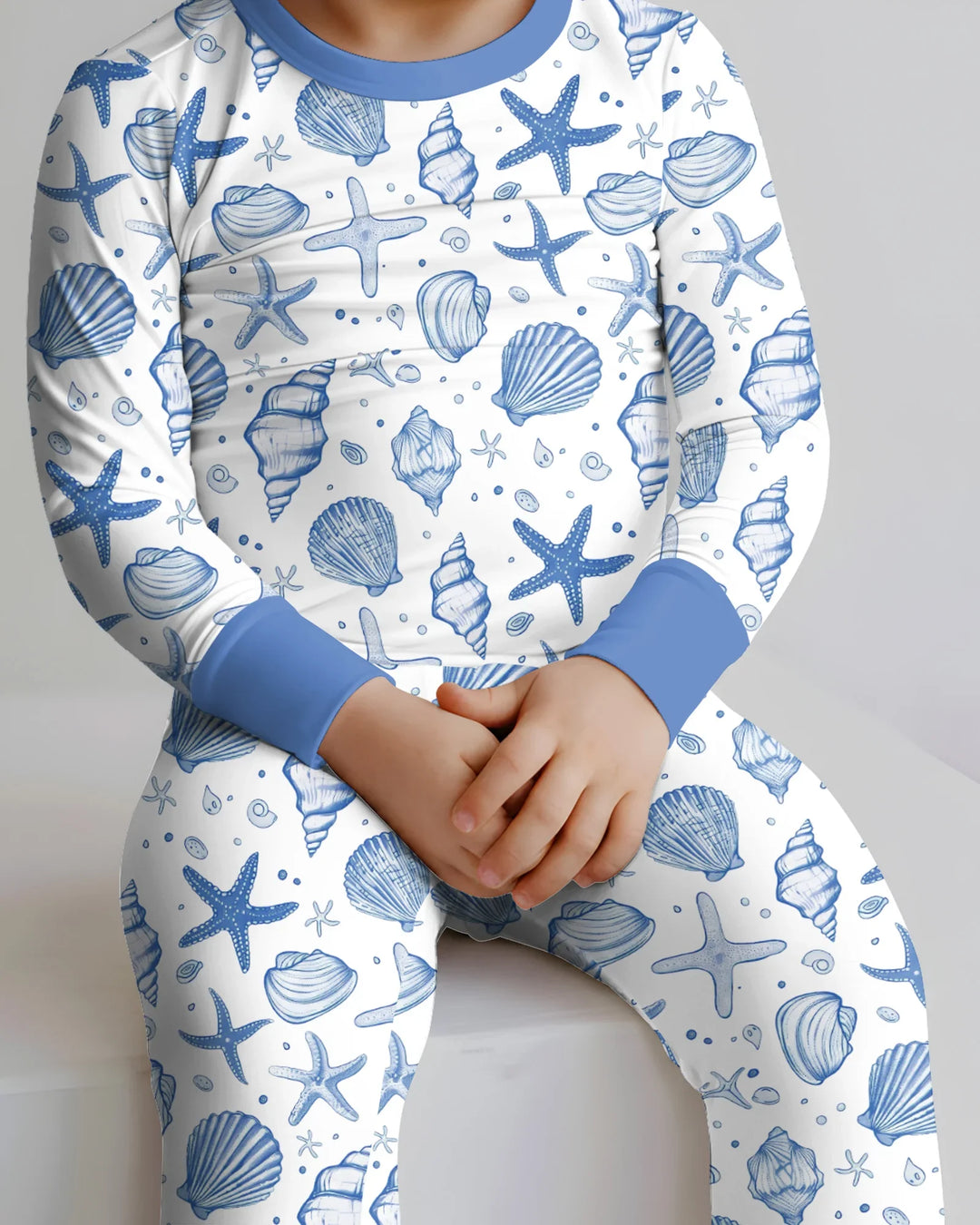 Coastal Charm Family Matching Bamboo Two Piece Long Sleeve Pajama Set