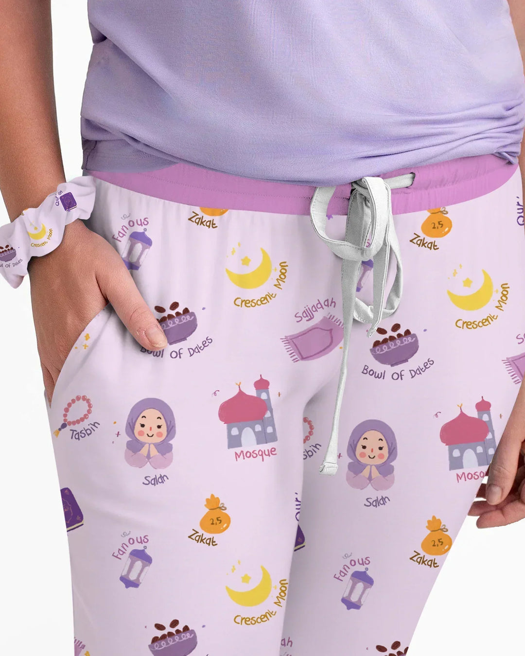 Cute Ramadhan Mubarak Bamboo Women Pajama Set